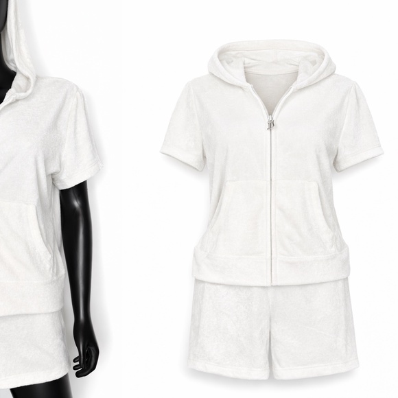 Juicy Couture Other - Juicy Couture tracksuit for home, includes shorts and a zip-up jacket, brand new